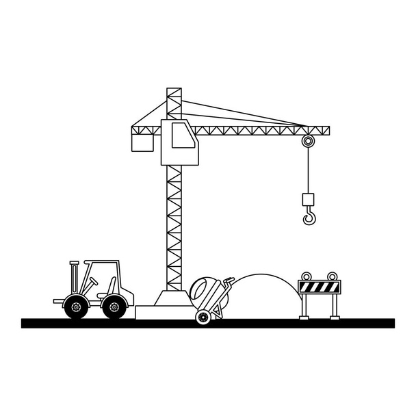 construction forklift bricks mixer - Vector, Image