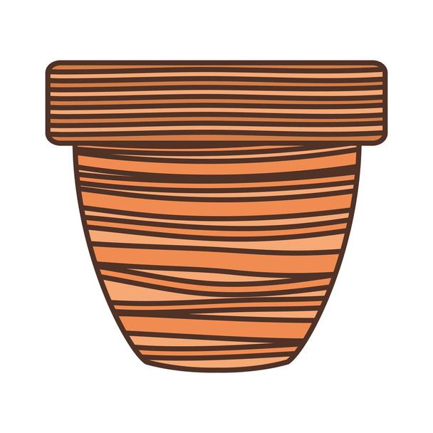 cute flower pot isolated icon - Vector, Image