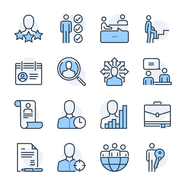 Recruitment theme icon set. The set is vector, colored and created on 64x64 grids. - Vector, Image
