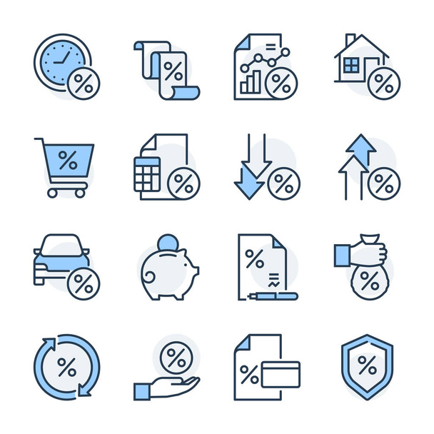 Finance theme icon set. The set is vector, colored and created on 64x64 grids. - Vector, Image