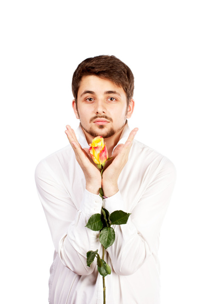 man with rose - Foto, Imagen