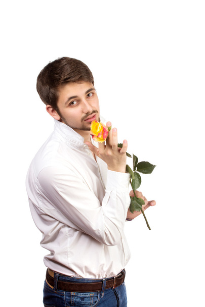 man with rose - Foto, Bild