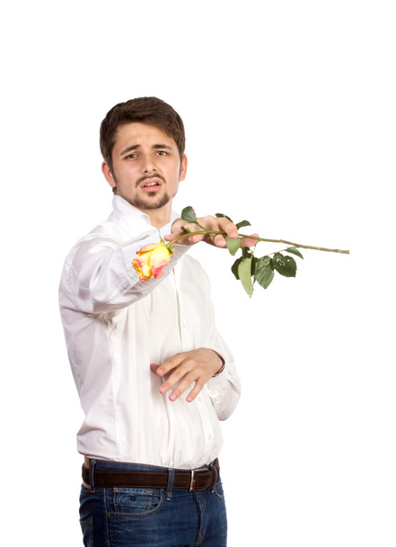 man with rose - Zdjęcie, obraz