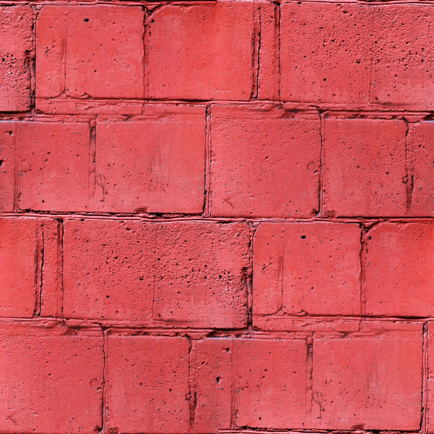 Seamless texture block red brick wall wallpaper for your message - Fotoğraf, Görsel