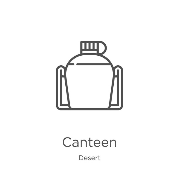 canteen icon vector from desert collection. Thin line canteen outline icon vector illustration. Outline, thin line canteen icon for website design and mobile, app development. - Vector, Image