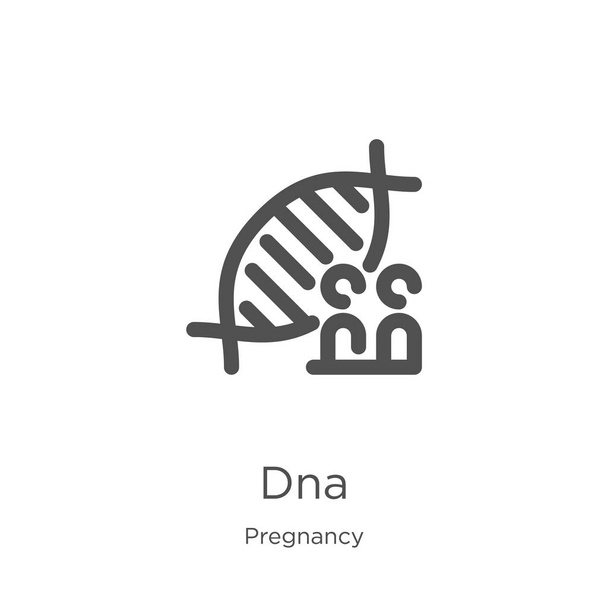 dna icon vector from pregnancy collection. Thin line dna outline icon vector illustration. Outline, thin line dna icon for website design and mobile, app development. - Vector, Image