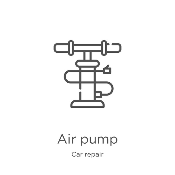 air pump icon vector from car repair collection. Thin line air pump outline icon vector illustration. Outline, thin line air pump icon for website design and mobile, app development. - Vector, Image