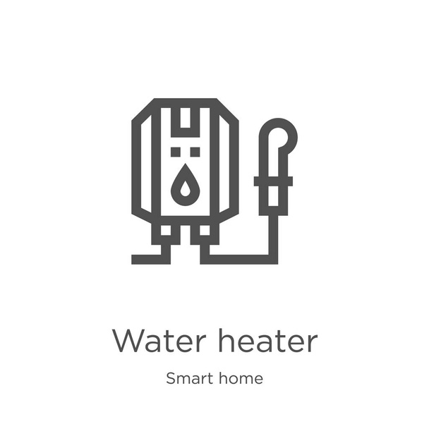 vízmelegítő ikon vektor Smart Home Collection. Vékony vonal vízmelegítő vázlat ikon vektor illusztráció. Vázlat, vékony vízmelegítő ikon weboldal tervezés és a mobil, app fejlesztés. - Vektor, kép