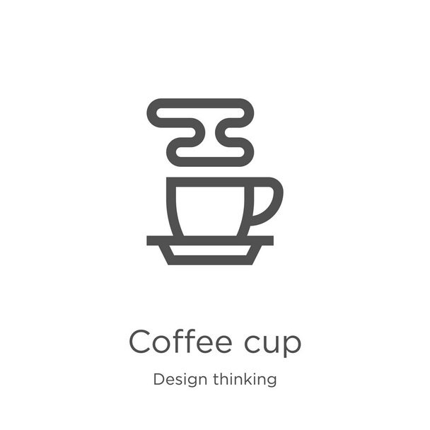 Κύπελλο καφέ εικονίδιο διάνυσμα από τη συλλογή σκέψης σχεδιασμού. Εικόνα διανυσματικού περιγράμματος του Κυπέλλου καφέ λεπτή γραμμή. Περίγραμμα, εικονίδιο κούπα καφέ λεπτή γραμμή για το σχεδιασμό της ιστοσελίδας και το κινητό, ανάπτυξη εφαρμογών. - Διάνυσμα, εικόνα