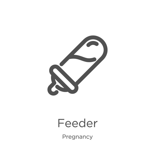 vettore icona alimentatore dalla collezione di gravidanza. Illustrazione vettoriale dell'icona del profilo dell'alimentatore di linea sottile. Outline, icona dell'alimentatore linea sottile per la progettazione di siti web e dispositivi mobili, sviluppo di app
. - Vettoriali, immagini
