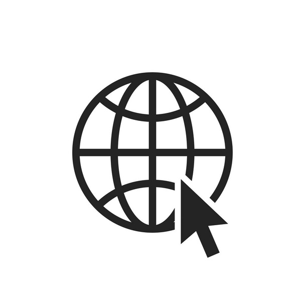Globus bezogene Umrisse-Symbole. Web-Apps. Thin Line Vektor Icons für Website-Design und -Entwicklung, App-Entwicklung. Vektorillustration. - Vektor, Bild