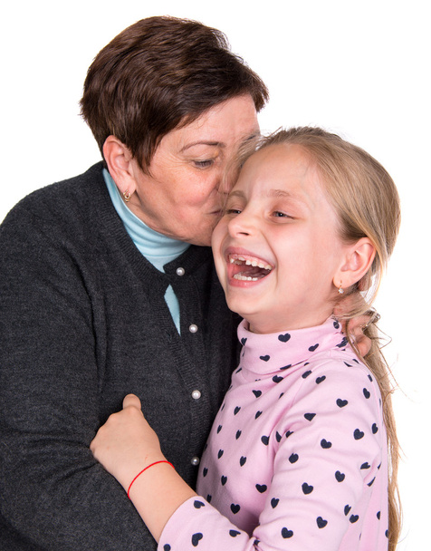całowanie wnuczka szczęśliwa babcia - Zdjęcie, obraz