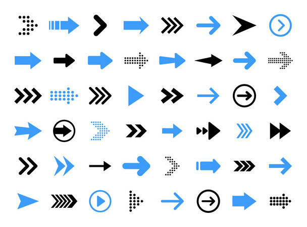Arrows big black set icons. Arrow icon. Arrow vector collection. Arrow. Cursor. Modern simple arrows. Vector illustration. - Vector, Image