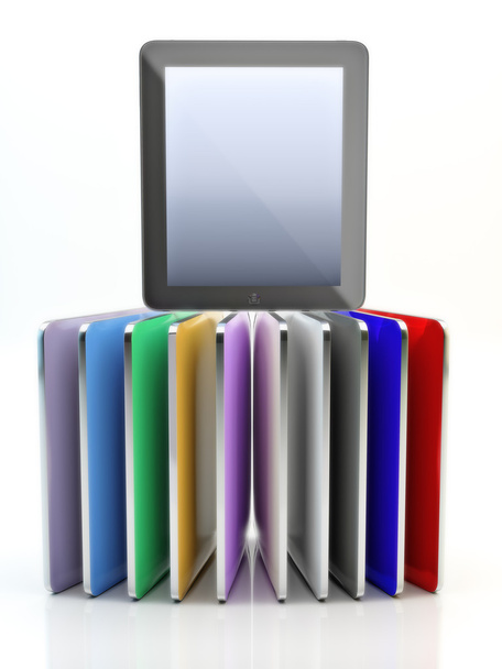 Colorful computer tablet pads on display. - Foto, Imagem