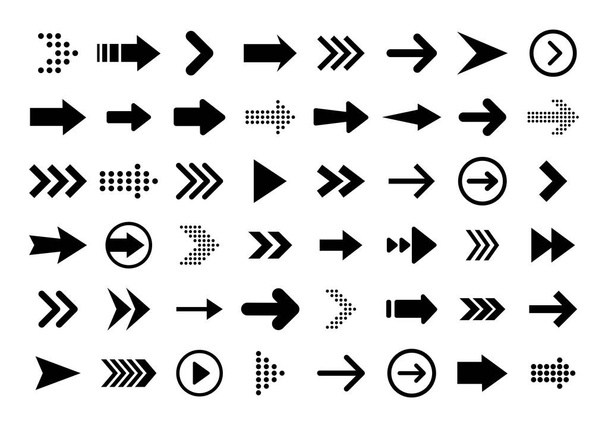 Arrows big black set icons. Arrow icon. Arrow vector collection. Arrow. Cursor. Modern simple arrows. Vector illustration. - Vecteur, image