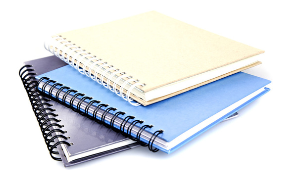 pilha de pasta de anel livro ou notebook isolado em branco
 - Foto, Imagem