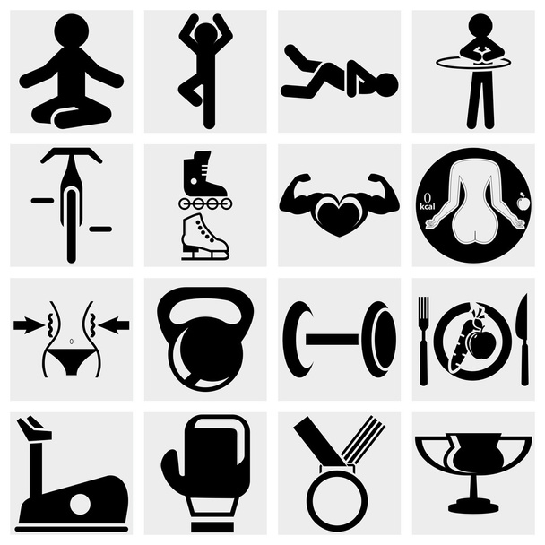 fitness y deportes vector icono conjunto
. - Vector, Imagen
