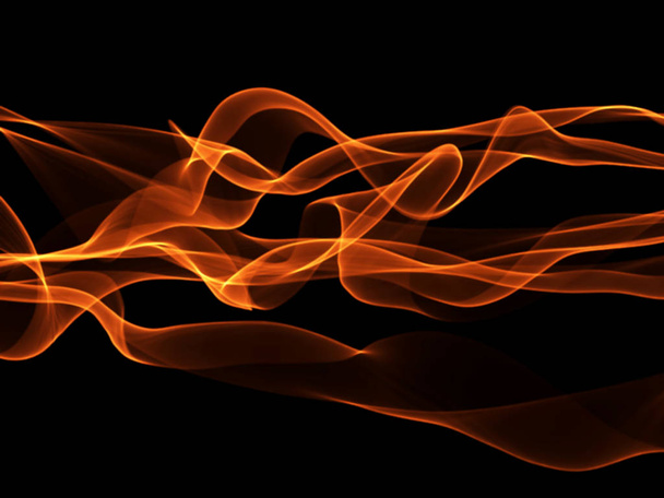 abstract red wavy smoke flame over black background. - Фото, изображение