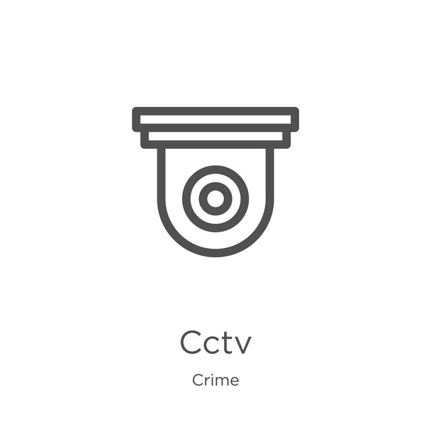 вектор значка cctv збирання злочинів Тонка лінія cctv контур значок Векторні ілюстрації. Контурна, тонка піктограма cctv для дизайну веб-сайту та мобільних пристроїв, розробка додатків
. - Вектор, зображення