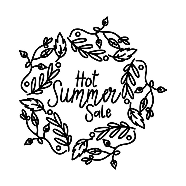 Hot Summer Sale Script Text Design Template - Wektor, obraz
