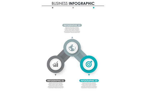 Business data, chart. Abstract elements of graph, diagram with 3 steps, strategy, options, parts or processes. Vector business template for presentation. Creative concept for infographic. - Vektor, Bild