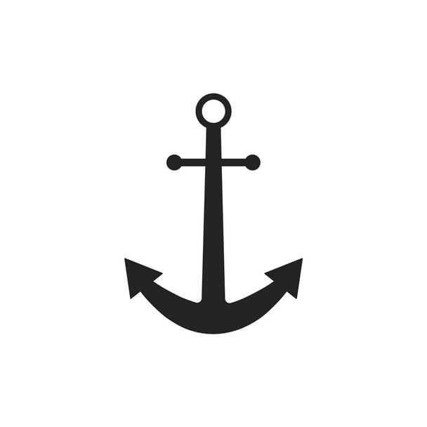 Horgony. Hajózási logó ikon tengeri tengeri óceán csónak szimbóluma. Vektoros illusztráció. - Vektor, kép