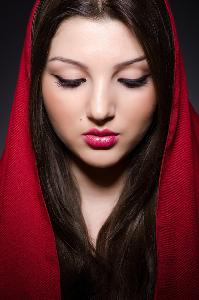 Muslim woman with headscarf in fashion concept - Foto, afbeelding
