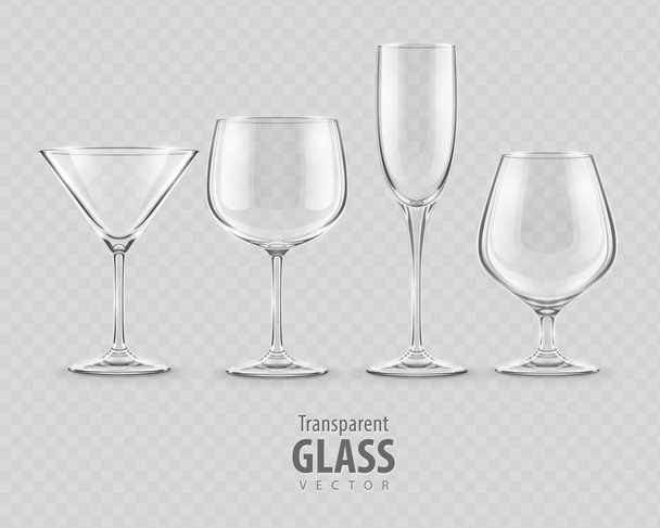 Realistic glass cups empty transparent champagne Vector Image