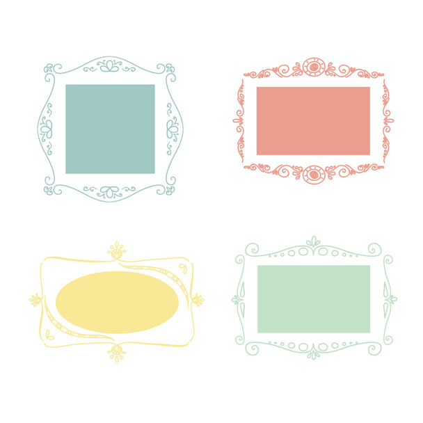 Set of vector doodle frames. - Вектор,изображение