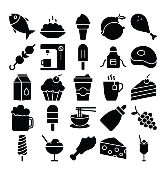 Food Isolated Vector icons set that can easily modify or edit - Vector, Image