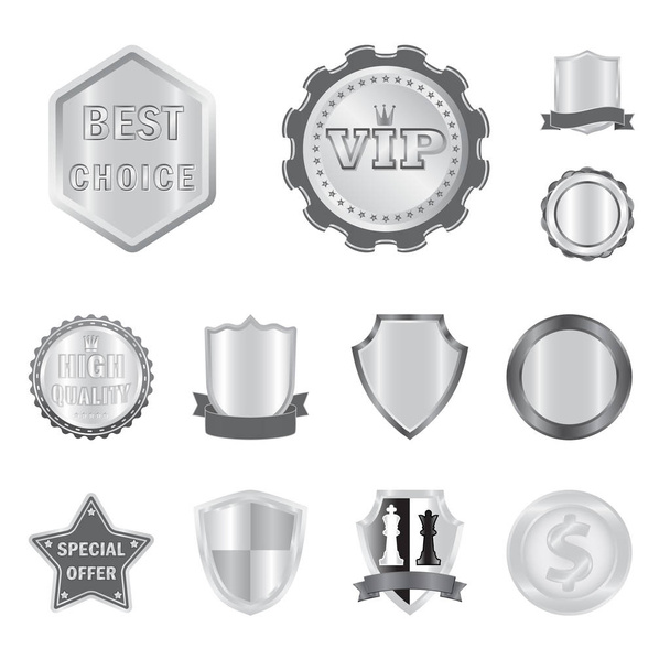 Vector design of emblem and badge sign. Collection of emblem and sticker stock vector illustration. - Wektor, obraz