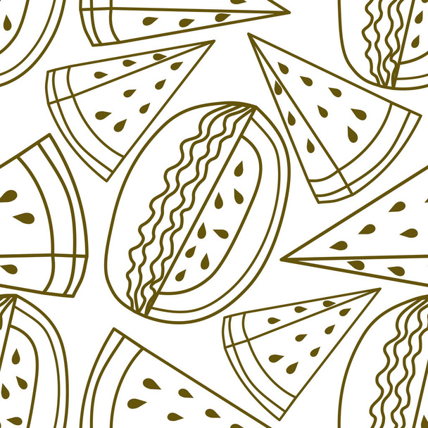 Patrón de fruta de sandía Plantilla de vector sin costura
 - Vector, imagen