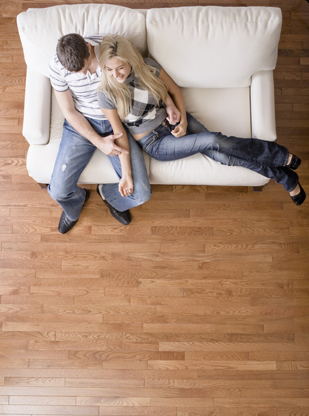 Overhead View of Couple on Love Seat - Foto, imagen