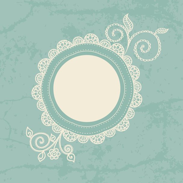 Hand-drawn lace frame. - Vector, Image