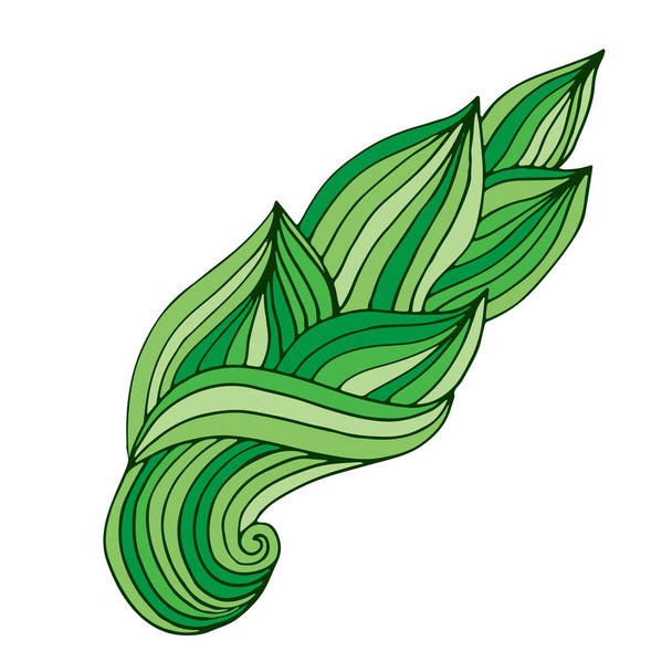 Floral vector illustration. T-shirt print design. Leaf sticker or tattoo art - Вектор,изображение
