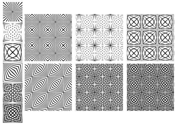 nastavit bezešvé černé a bílé čáry vzory - Vektor, obrázek