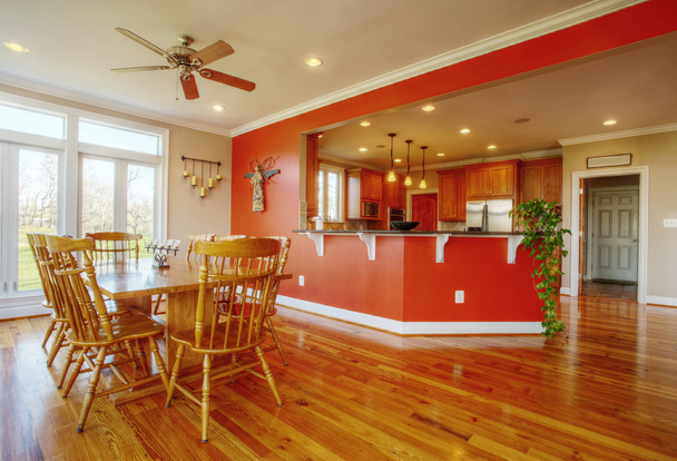 Dining Room and Kitchen Interior - Фото, изображение