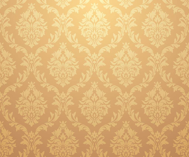 Vector damask gold patterns. Rich ornament, old Damascus style gold pattern - Vector, Image