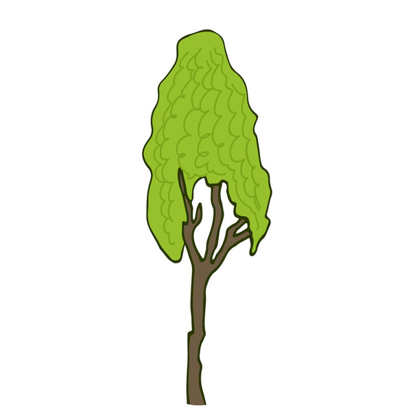 Cartoon Vector Tree. Nature icon. Vegan concept print. - Wektor, obraz