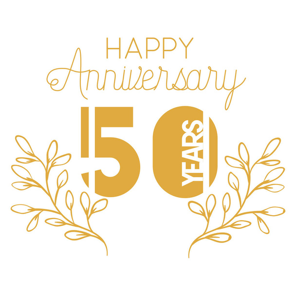 número 50 para aniversário ícone do cartão de celebração
 - Vetor, Imagem