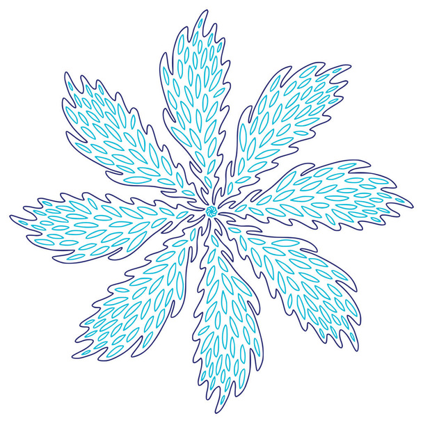 Snowflake Christmas illusration. Adult coloring page. Creative New Year print. - Vector, imagen