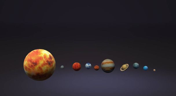 Solar Universe 3D renderelés a tudomány vagy az oktatás tartalmát. - Fotó, kép