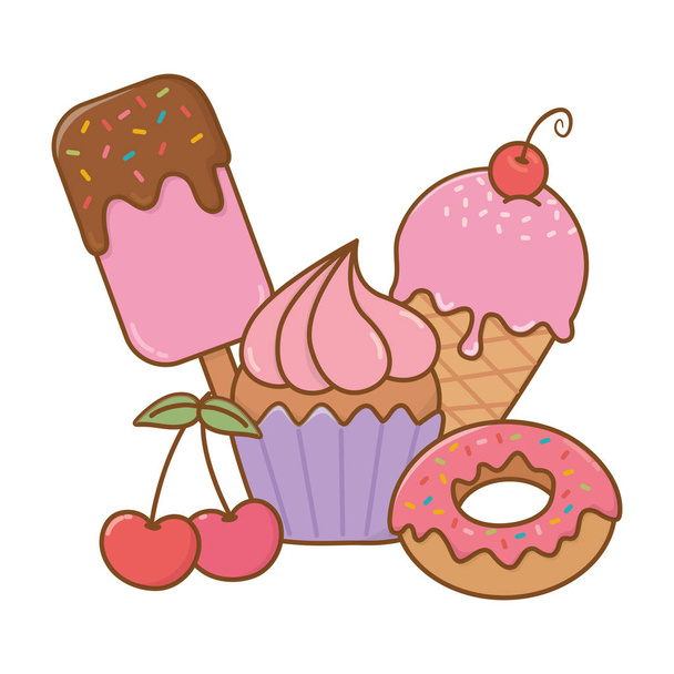 sweet desserts icon - Vector, Image