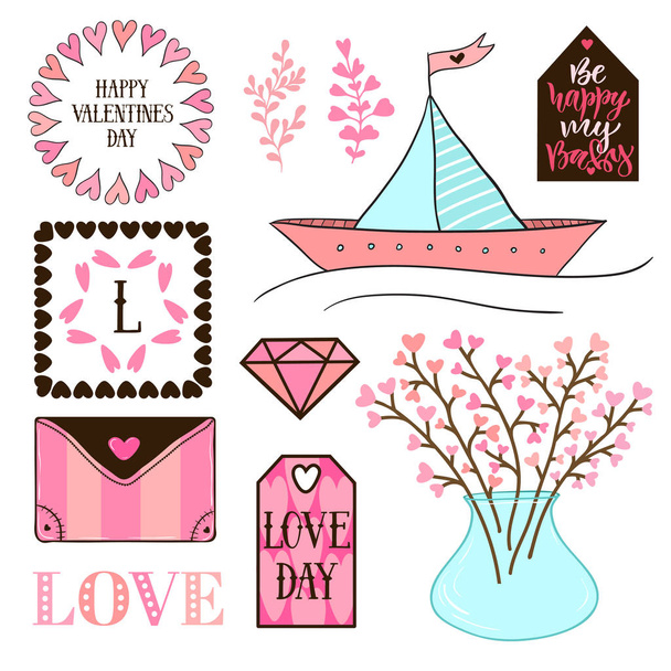 Valentines Day celebrating concept vector illustration - Vektor, obrázek