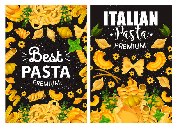 Italialainen pasta, premium-ravintolan menu
 - Vektori, kuva
