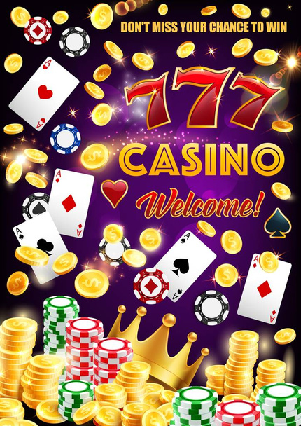 Gamble games, Casino Poker wiel van Fortune dobbelstenen - Vector, afbeelding