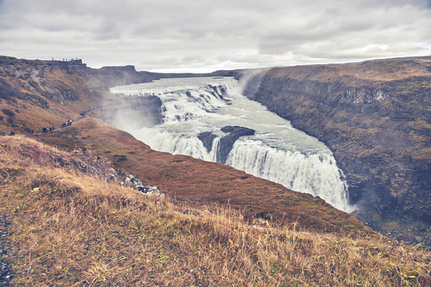The waterfall Gullfoss , Iceland - Fotoğraf, Görsel