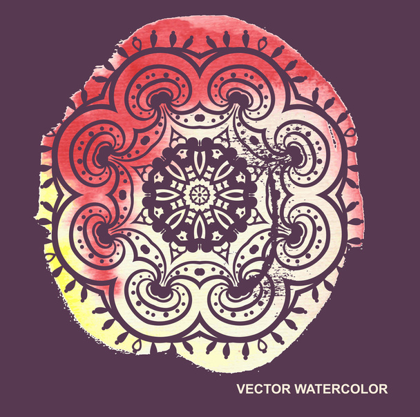 Vector watercolor ornament - Wektor, obraz