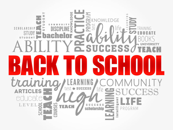 Back to School word cloud collage - Vector, Image