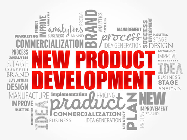 Shluk nových slov pro vývoj produktů - Vektor, obrázek